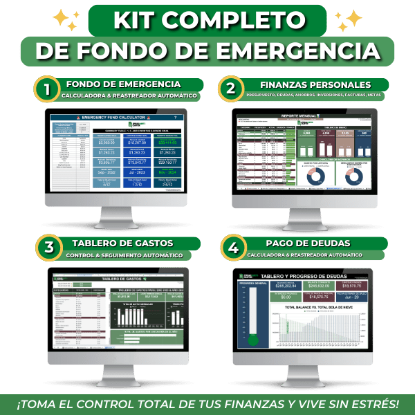 1 Fondo de Emergencia - Calculadora y Rastreador Automático - Spreadsheets Crafter - Excel and Google Sheets