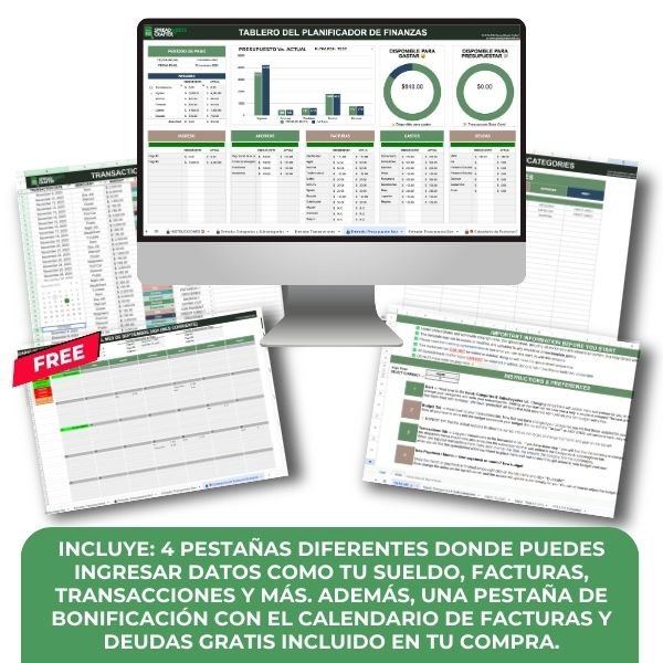 1 Presupuesto por Sueldo | Semanal, Bi - Semanal o Mensual - Spreadsheets Crafter - Excel and Google Sheets