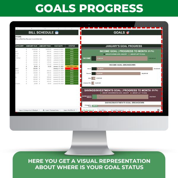 #1 Personal Finance Tracker - Achieve all your Goals with this Easy to use Spreadsheet-