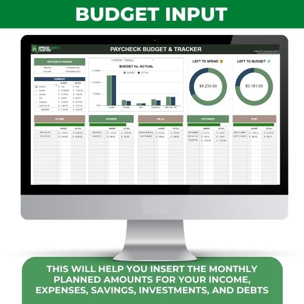 2026 Budget by Paycheck | Weekly | Bi - Weekly | Monthly - Spreadsheets Crafter - Excel and Google Sheets
