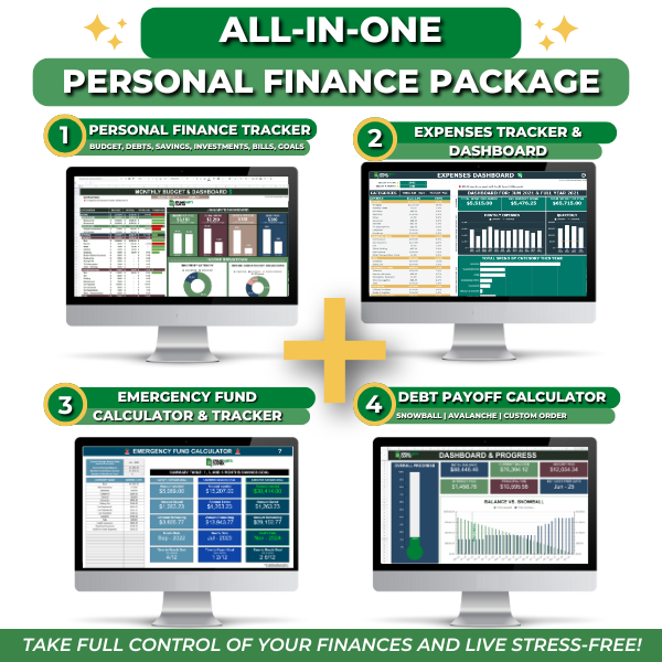 #1 Personal Finance Tracker - Achieve all your Goals with this Easy to use Spreadsheet-