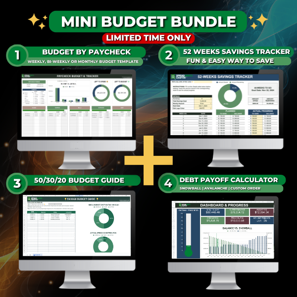 Paquete de mini presupuesto: perfecto para abordar deudas y acumular ahorros.