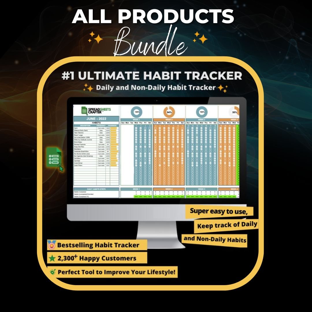2026 All Essentials Bundle - Improve Your Lifestyle with Our Personal Finance and Development Templates - Spreadsheets Crafter - Excel and Google Sheets
