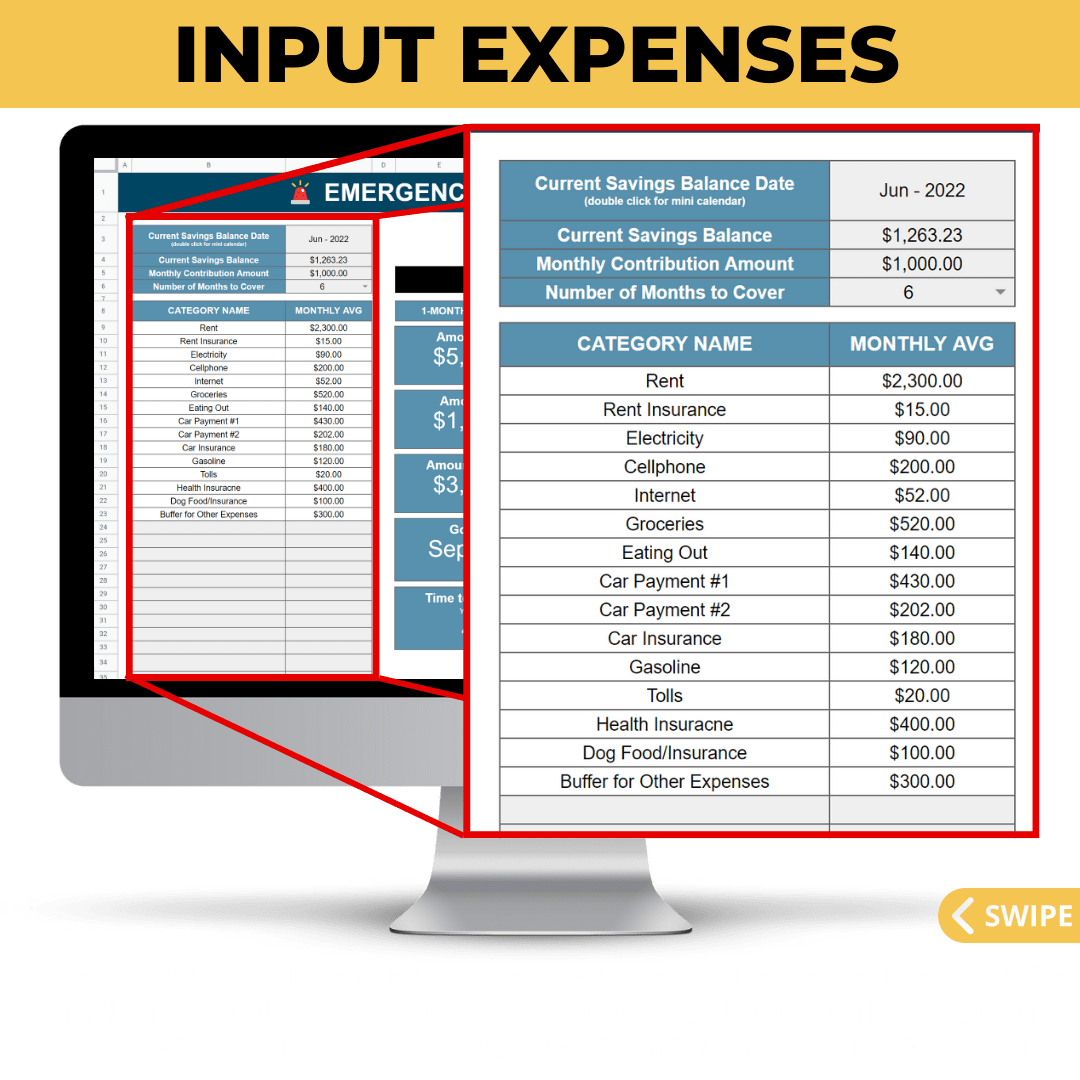 #1 Emergency Fund Calculator & Tracker - Be prepared for the Unexpected with this Easy to Use Spreadsheet