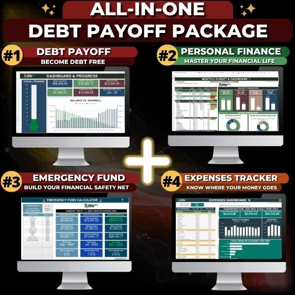 1 Debt Payoff Calculator & Tracker - Reach a Debt-Free Lifestyle Faster than Ever with this Simple to Use Spreadsheet - Spreadsheets Crafter - Excel and Google Sheets
