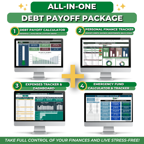 1 Debt Payoff Calculator & Tracker - Reach a Debt - Free Lifestyle Faster than Ever with this Simple to Use Spreadsheet - Spreadsheets Crafter - Excel and Google Sheets