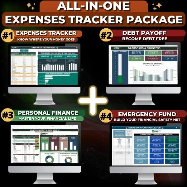 1 Expense Tracker & Dashboard - Become Accountable of your Spending Habits with this Easy to use Spreadsheet - Spreadsheets Crafter - Excel and Google Sheets