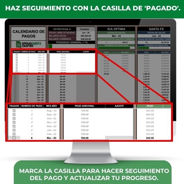 1 Pago de Deudas - Calculadora y Rastreador de Liquidación de Deudas - Spreadsheets Crafter - Excel and Google Sheets