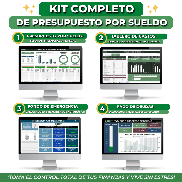 1 Presupuesto por Sueldo | Semanal, Bi - Semanal o Mensual - Spreadsheets Crafter - Excel and Google Sheets