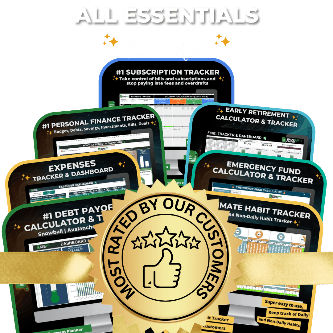 2026 All Essentials Bundle - Improve Your Lifestyle with Our Personal Finance and Development Templates - Spreadsheets Crafter - Excel and Google Sheets