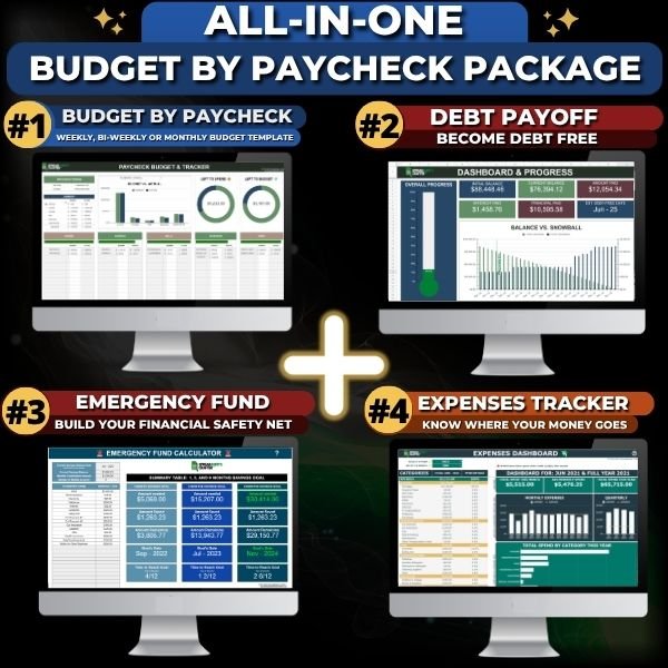 2026 Budget by Paycheck | Weekly | Bi-Weekly | Monthly - Spreadsheets Crafter - Excel and Google Sheets