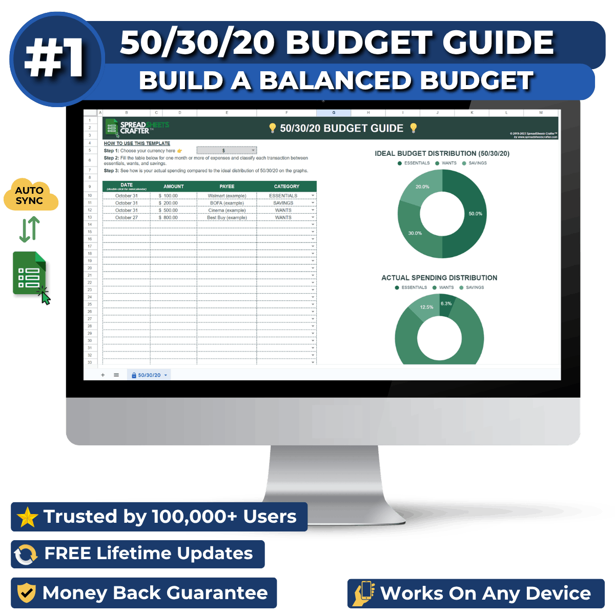 2026 Budget Guide 50/30/20 - Spreadsheets Crafter - Excel and Google Sheets