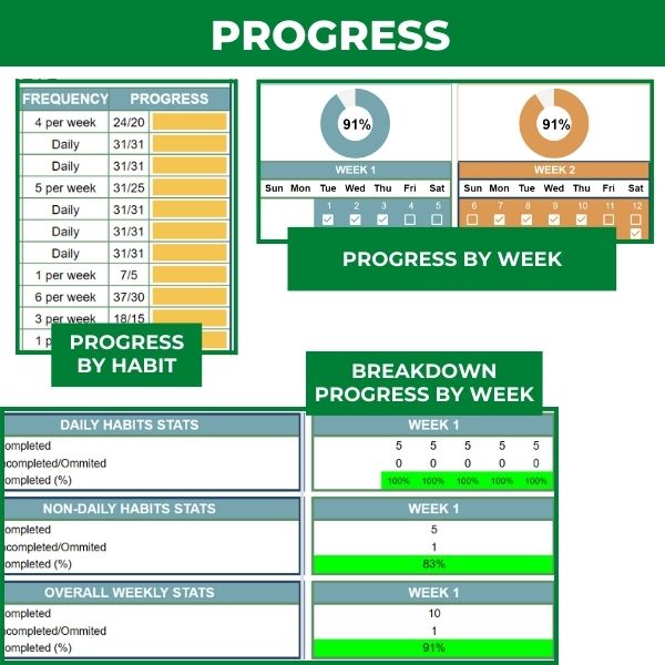 Habit Tracker | Excel & Google Sheets