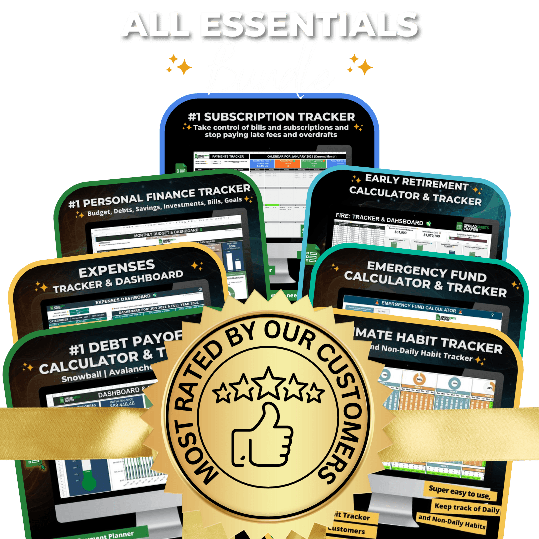 #1 All Essentials Bundle - Improve Your Lifestyle with Our Personal Finance and Development Templates