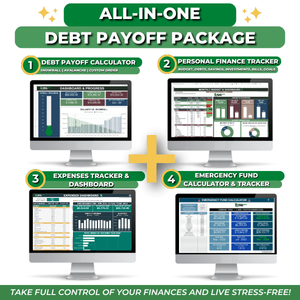 #1 Debt Payoff Calculator & Tracker - Reach a Debt-Free Lifestyle Faster than Ever with this Simple to Use Spreadsheet