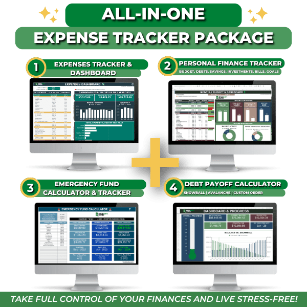 #1 Expense Tracker & Dashboard - Become Accountable of your Spending Habits with this Easy to use Spreadsheet