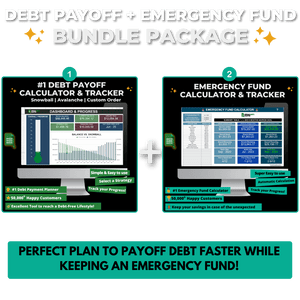 #1 Bundle: Debt Payoff + Emergency Fund Calculator - Perfect Plan to Payoff Debt Faster with an Emergency Fund