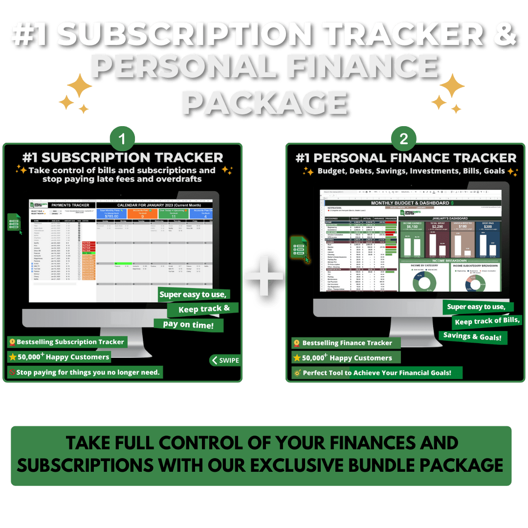 #1 Bundle: Subscription Tracker & Finance Tracker