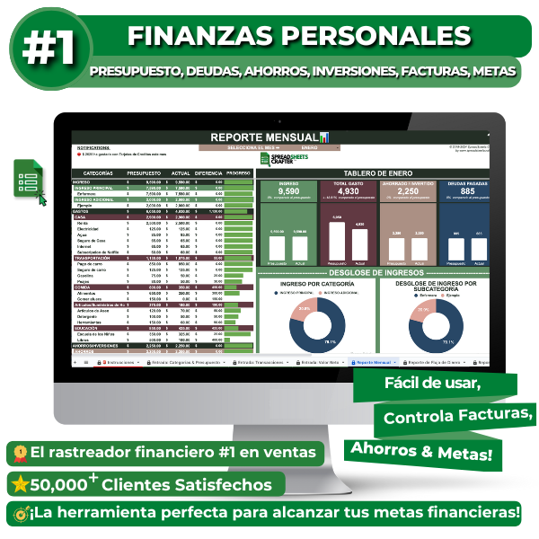 #1 Finanzas Personales - Alcanza todas tus metas financiera con esta herramienta fácil de utillizar