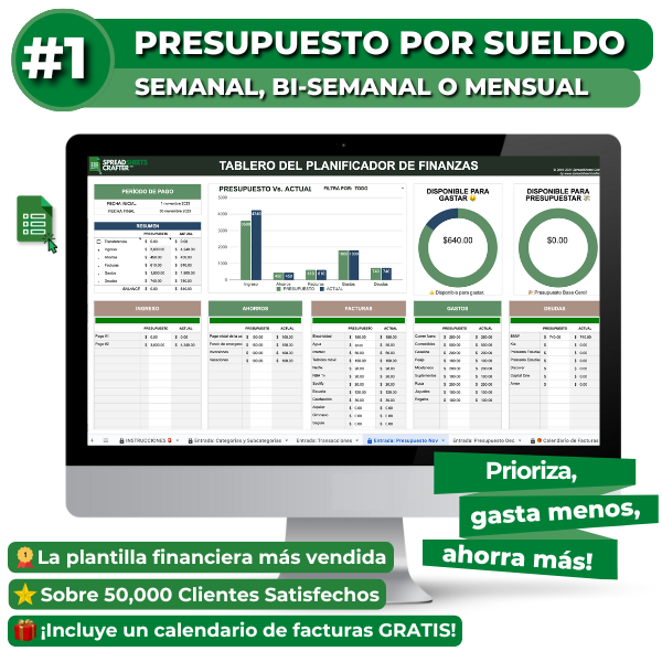 #1 Presupuesto por sueldo | Semanal | Quincenal | Mensual