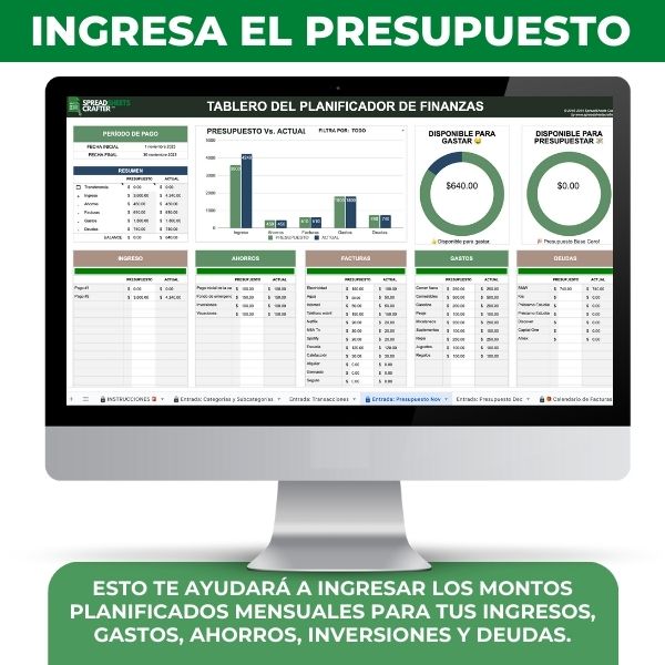 #1 Presupuesto por sueldo | Semanal | Quincenal | Mensual