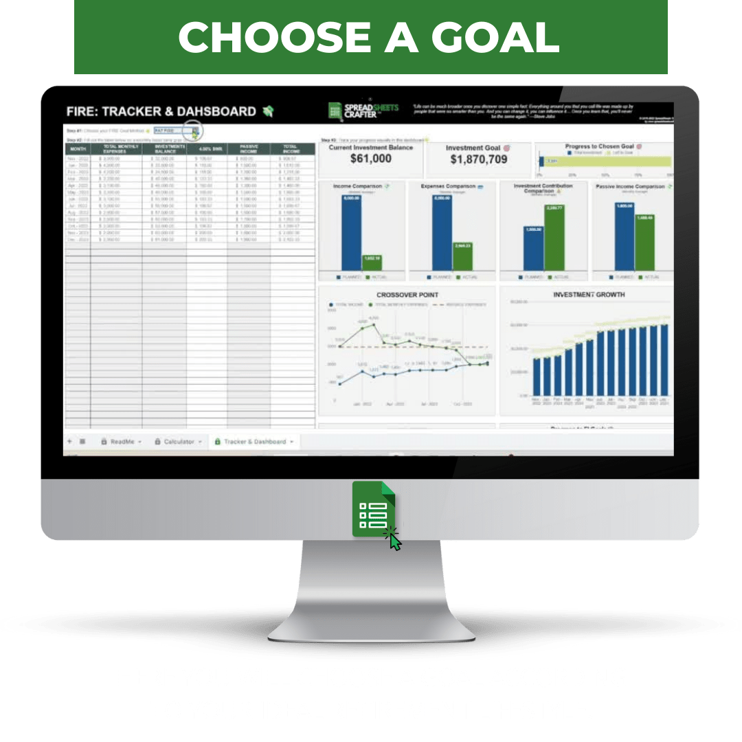 2026 Early Retirement Tracker & Dashboard - Early Retirement Plan - Spreadsheets Crafter - Excel and Google Sheets