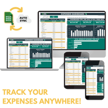 Load image into Gallery viewer, #1 Expense Tracker &amp; Dashboard - Become Accountable of your Spending Habits with this Easy to use Spreadsheet
